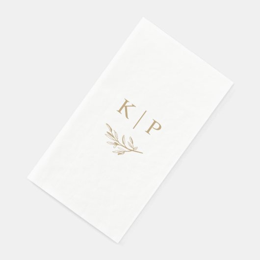 Elegant Wedding Monogram Greenery  Servet (Hoek)