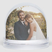 Elegant Wedding Monogram Keepsake Photo Sneeuwbol (Voorkant)