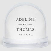 Elegant Wedding Monogram Keepsake Photo Sneeuwbol (Achterkant)