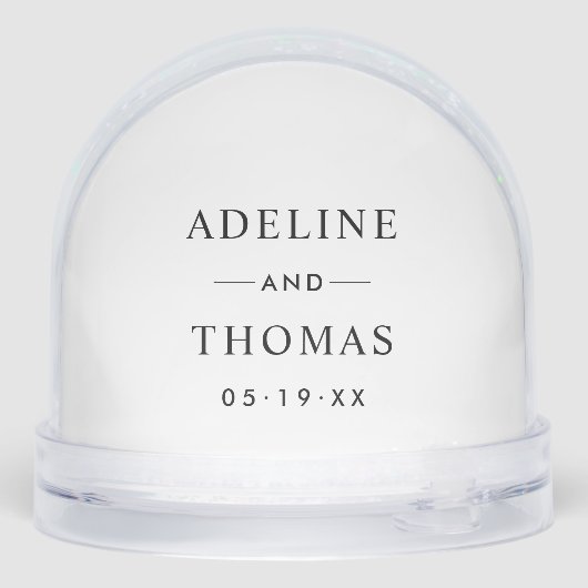 Elegant Wedding Monogram Keepsake Photo Sneeuwbol (Achterkant)