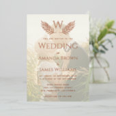 Elegant Wedding Monogram laat transparante foto ac Folie Uitnodiging (Staand Voorkant)