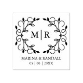 Elegant Wedding Monogram Ornament Initialen Rubberstempel (Afrduk)