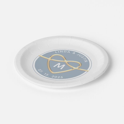 Elegant Wedding Monogram Papieren Bordje (Gekanteld)