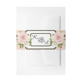 Elegant Wedding Monogrammed Roos in Succulents Pin Uitnodigingen Wikkel (Voorkant Voorbeeld)