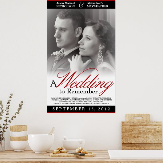 Elegant Wedding Movie Poster - Aangepaste afmeting (Keuken)
