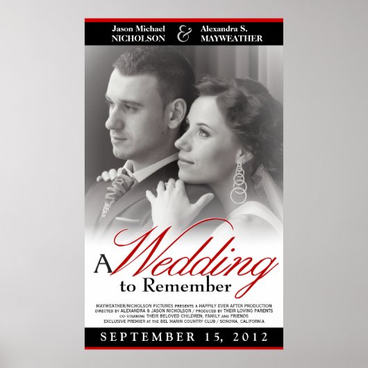 Elegant Wedding Movie Poster - Aangepaste afmeting (Voorkant)