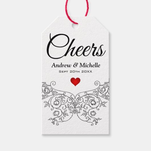 Elegant Wedding Mr. en Mrs. Gepersonaliseerd Cadeaulabel (Voorkant)