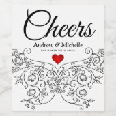 Elegant  Wedding Mr. en Mrs. Gepersonaliseerd Wijn Etiket (Enkel label)