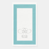 Elegant Wedding Mr & Mrs Aqua White Chic Hearts Servet (Voorkant)