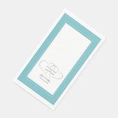 Elegant Wedding Mr & Mrs Aqua White Chic Hearts Servet (Hoek)