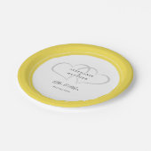 Elegant Wedding Mr & Mrs Yellow White Hearts Papieren Bordje (Gekanteld)