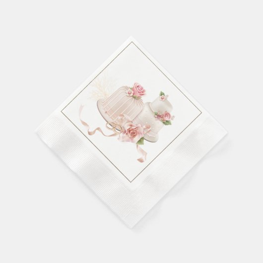 Elegant Wedding Napkins met bruiloft Cake Servet (Hoek)