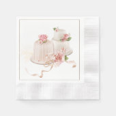 Elegant Wedding Napkins met bruiloft Cake Servet (Voorkant)