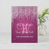 Elegant Wedding Night Dazzle Berry Pink Kaart (Staand voorkant)