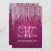 Elegant Wedding Night Dazzle Berry Pink Kaart (Voorkant / Achterkant)