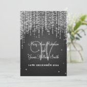 Elegant Wedding Night Dazzle Black Kaart (Staand voorkant)