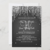 Elegant Wedding Night Dazzle Black Kaart (Achterkant)