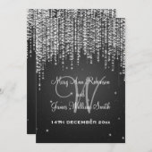 Elegant Wedding Night Dazzle Black Kaart (Voorkant / Achterkant)