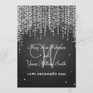Elegant Wedding Night Dazzle Black Kaart