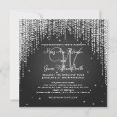Elegant Wedding Night Dazzle Black Kaart (Achterkant)