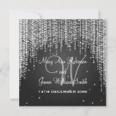 Elegant Wedding Night Dazzle Black Kaart (Voorkant)