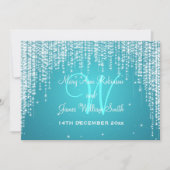 Elegant Wedding Night Dazzle Blue Kaart (Voorkant)