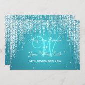 Elegant Wedding Night Dazzle Blue Kaart (Voorkant / Achterkant)