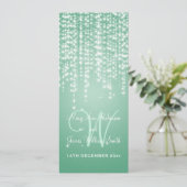 Elegant Wedding Night Dazzle Mint Green Kaart (Staand voorkant)