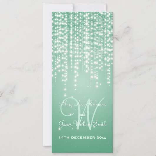 Elegant Wedding Night Dazzle Mint Green Kaart (Voorkant)