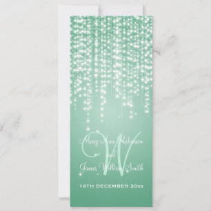 Elegant Wedding Night Dazzle Mint Green Kaart