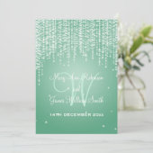 Elegant Wedding Night Dazzle Mint Green Kaart (Staand voorkant)