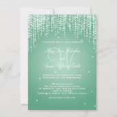 Elegant Wedding Night Dazzle Mint Green Kaart (Achterkant)