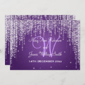 Elegant Wedding Night Dazzle Paars Kaart (Voorkant / Achterkant)