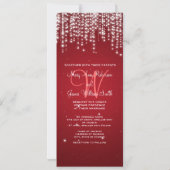 Elegant Wedding Night Dazzle Red Kaart (Achterkant)