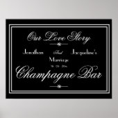 Elegant Wedding Open Bar Champagne Bar Poster (Voorkant)