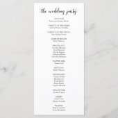 Elegant Wedding Order of Ceremony Programme Programmakaart (Achterkant)