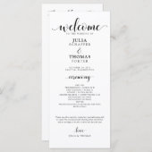 Elegant Wedding Order of Ceremony Programme Programmakaart (Voorkant / Achterkant)