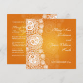 Elegant Wedding Paisley Lace Sinaasappel Kaart (Voorkant / Achterkant)