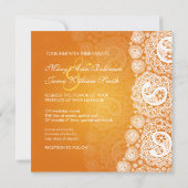 Elegant Wedding Paisley Lace Sinaasappel Kaart (Achterkant)