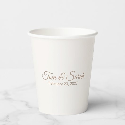 Elegant Wedding Papieren Bekers (Achterkant)