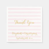 Elegant Wedding Party Pink Faux Gold Paper Napkins Servet (Voorkant)