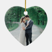 Elegant Wedding Pas getrouwd Foto Aangepast zwart Keramisch Ornament (Achterkant)