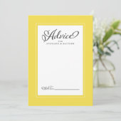 Elegant Wedding Pas getrouwd wenst Geel Geel Advie Advieskaart (Staand voorkant)