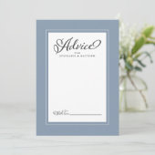 Elegant Wedding Pas getrouwd wil blauwe grens Advieskaart (Staand voorkant)