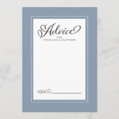 Elegant Wedding Pas getrouwd wil blauwe grens Advieskaart (Voorkant)