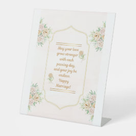 Elegant Wedding Pedestal Sign - Custom 10" x 12"  Reclamebord Met Voetstuk