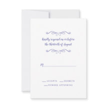 Elegant Wedding Periwinkle Classic minimalist RSVP