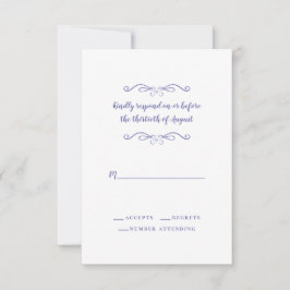 Elegant Wedding Periwinkle Classic minimalist RSVP Kaartje