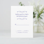 Elegant Wedding Periwinkle Classic minimalist RSVP Kaartje (Staand voorkant)