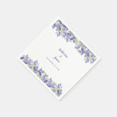 Elegant Wedding Periwinkle Floral Waterverf Paper Servet (Hoek)